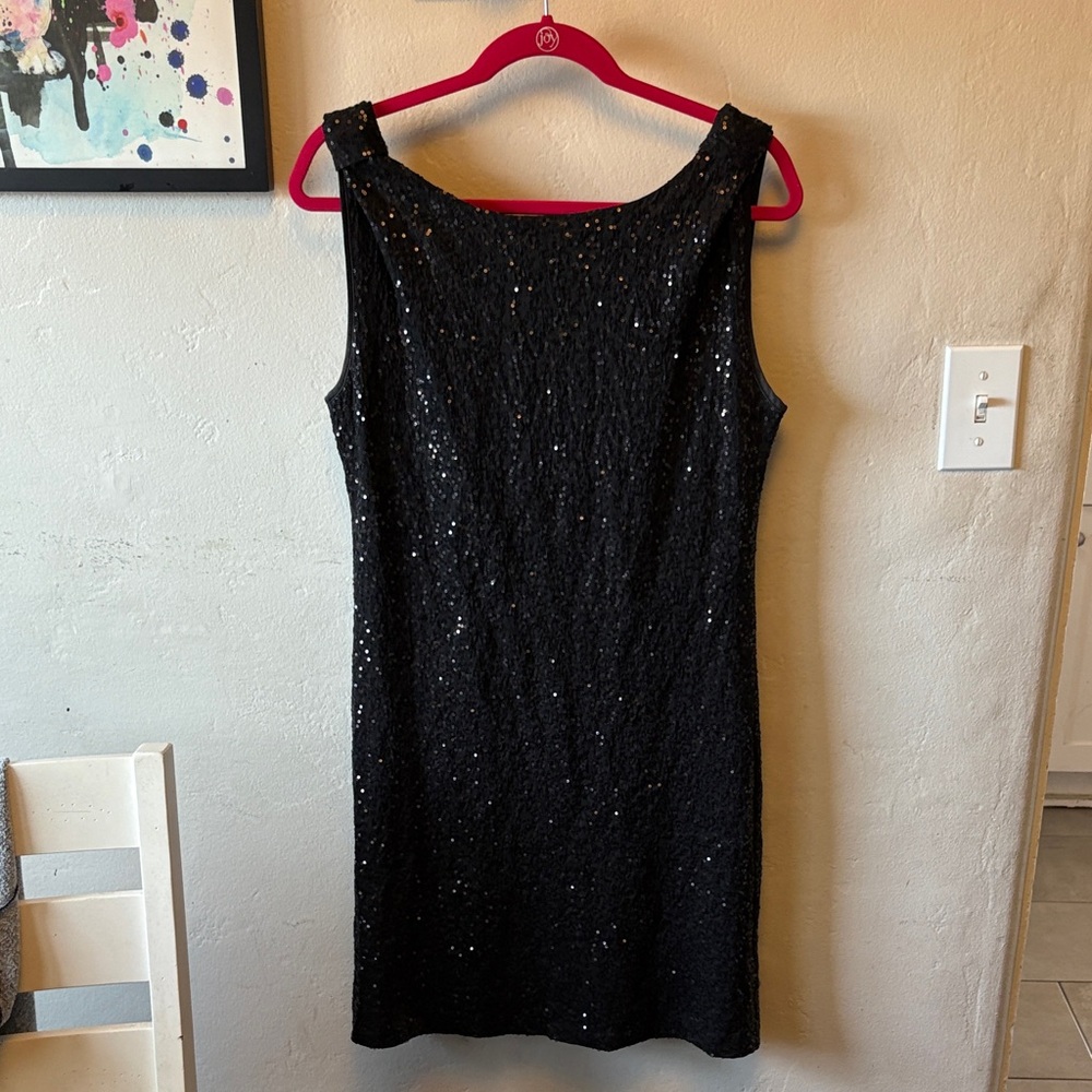 INC International Concepts Black Sequin Mini Dress